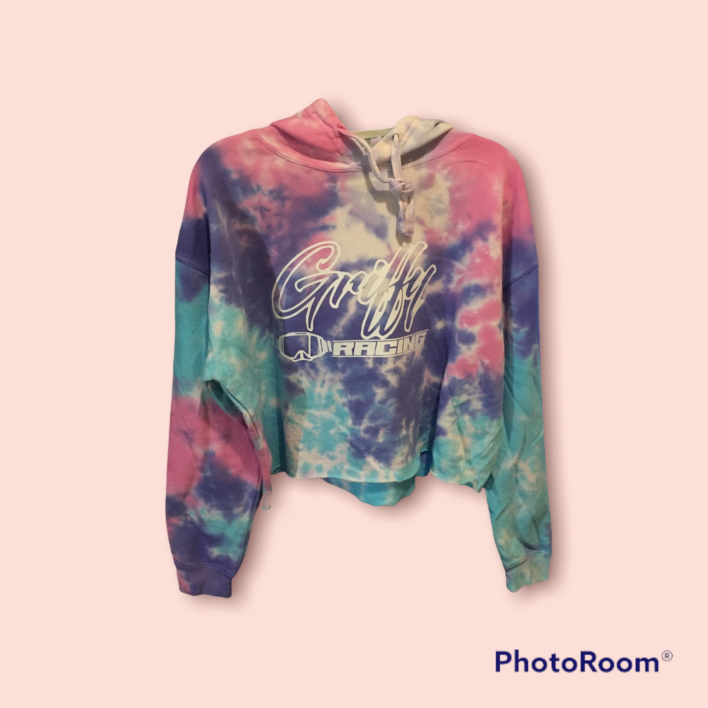 Womens Tie Dye Cropped hooded sweatshirt