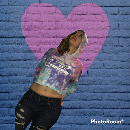 Womens Tie Dye Cropped hooded sweatshirt