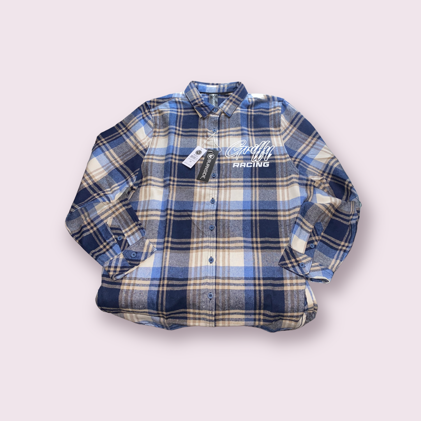 Griffy Racing Burnside Ladies' Yarn-Dyed Long Sleeve Plaid Flannel Shirt