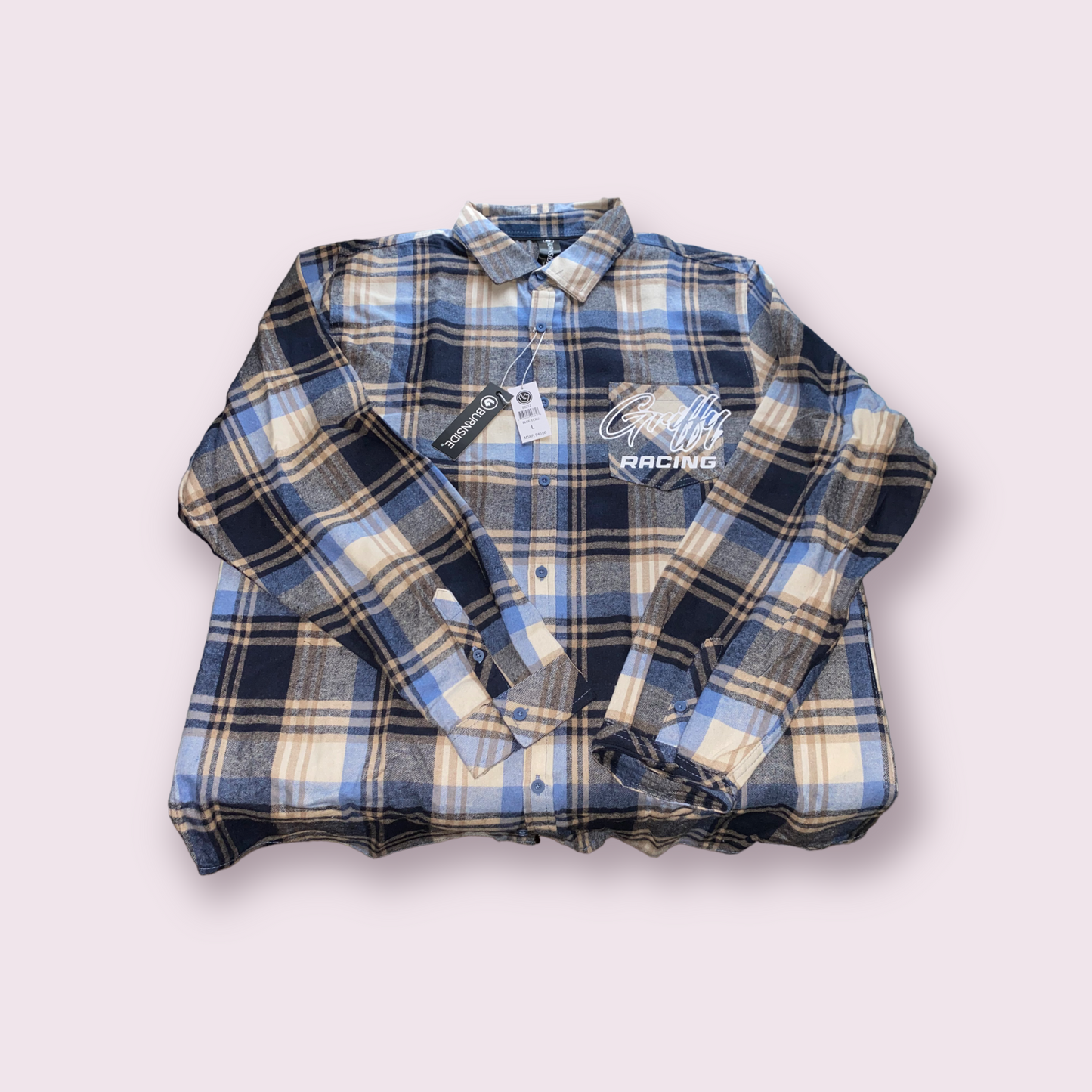 Griffy Racing Burnside Woven Plaid Flannel With Biased Pocket