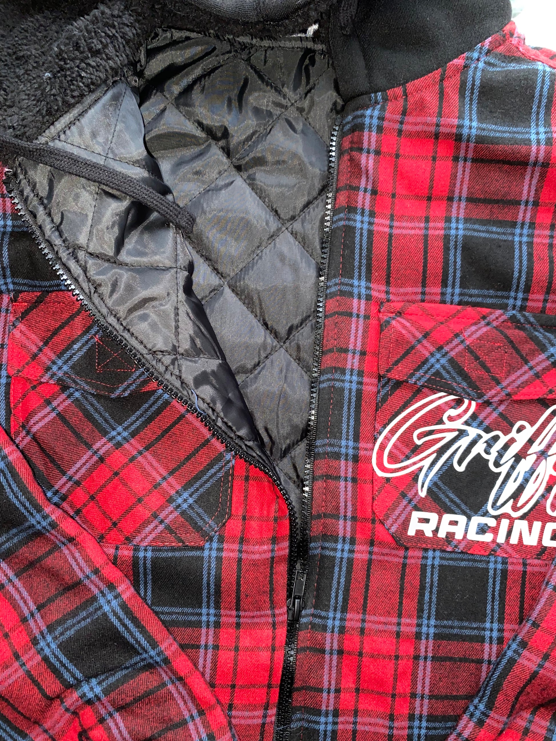 Griffy Racing Burnside Men s Hooded Flannel Jacket
