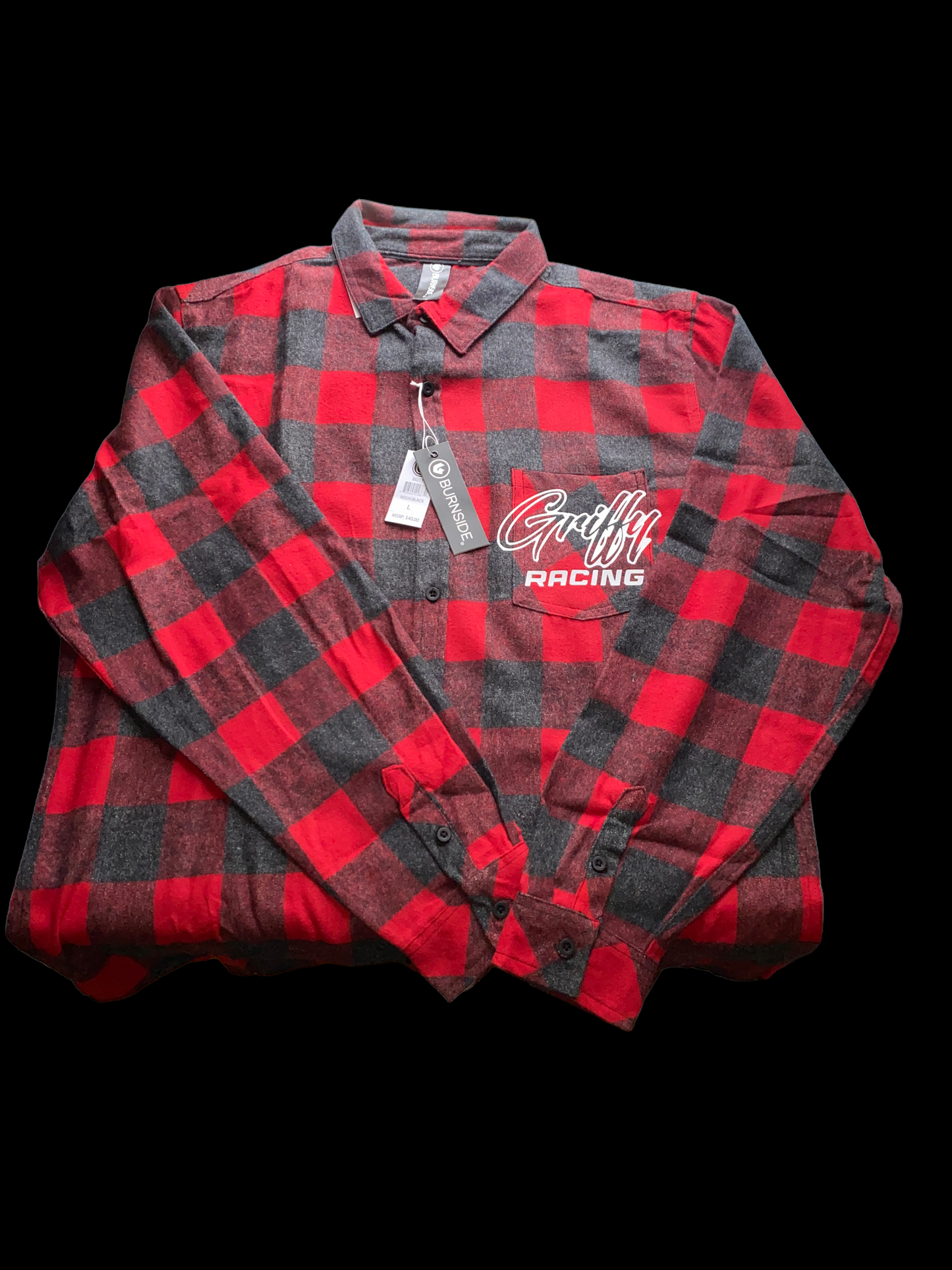 Griffy Racing Burnside Woven Plaid Flannel With Biased Pocket